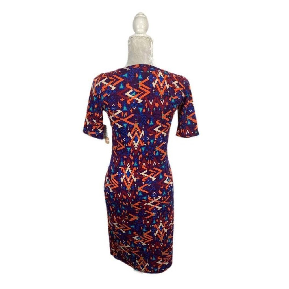 LuLaRoe Geometric Print Julia Dress Colorful XS - Picture 5 of 7
